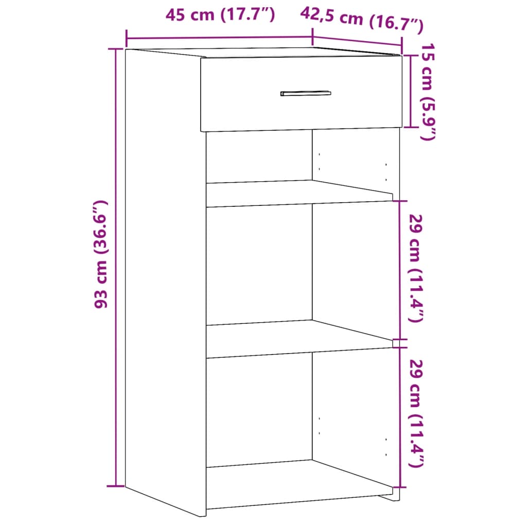 Komoda boja hrasta sonome 45 x 42,5 x 93 cm konstruirano drvo
