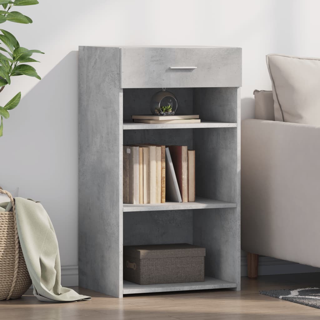 Komoda siva boja betona 50 x 42,5 x 93 cm od konstruiranog drva