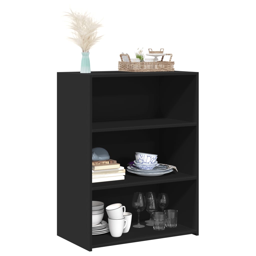 Komoda crna 70x41x93 cm od konstruiranog drva