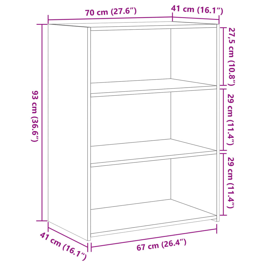 Komoda crna 70x41x93 cm od konstruiranog drva