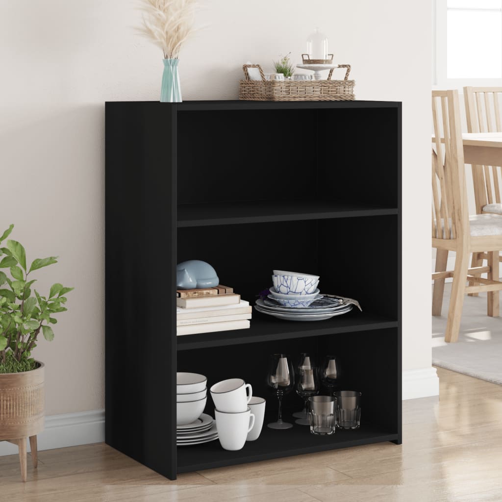 Komoda crna 70x41x93 cm od konstruiranog drva