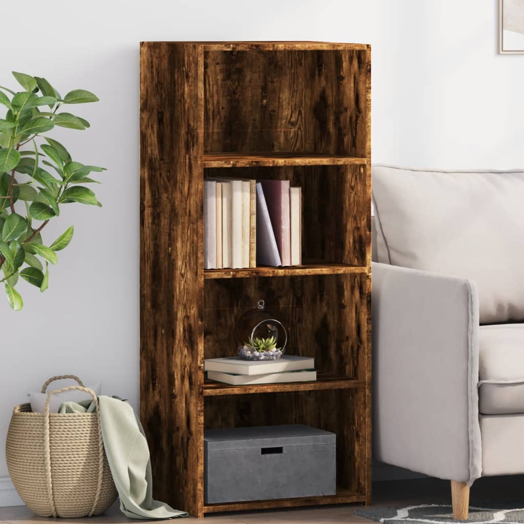 Visoka komoda siva boja hrasta 50x41x124 cm konstruirano drvo