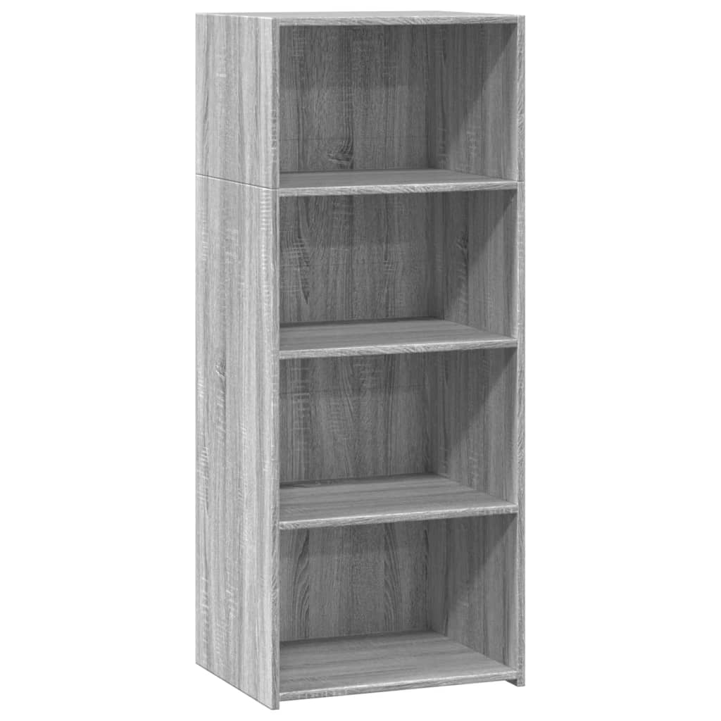 Visoka komoda siva boja hrasta 50x41x124 cm konstruirano drvo