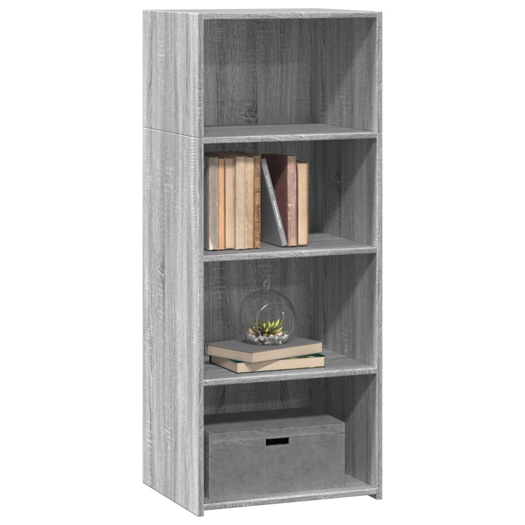 Visoka komoda siva boja hrasta 50x41x124 cm konstruirano drvo