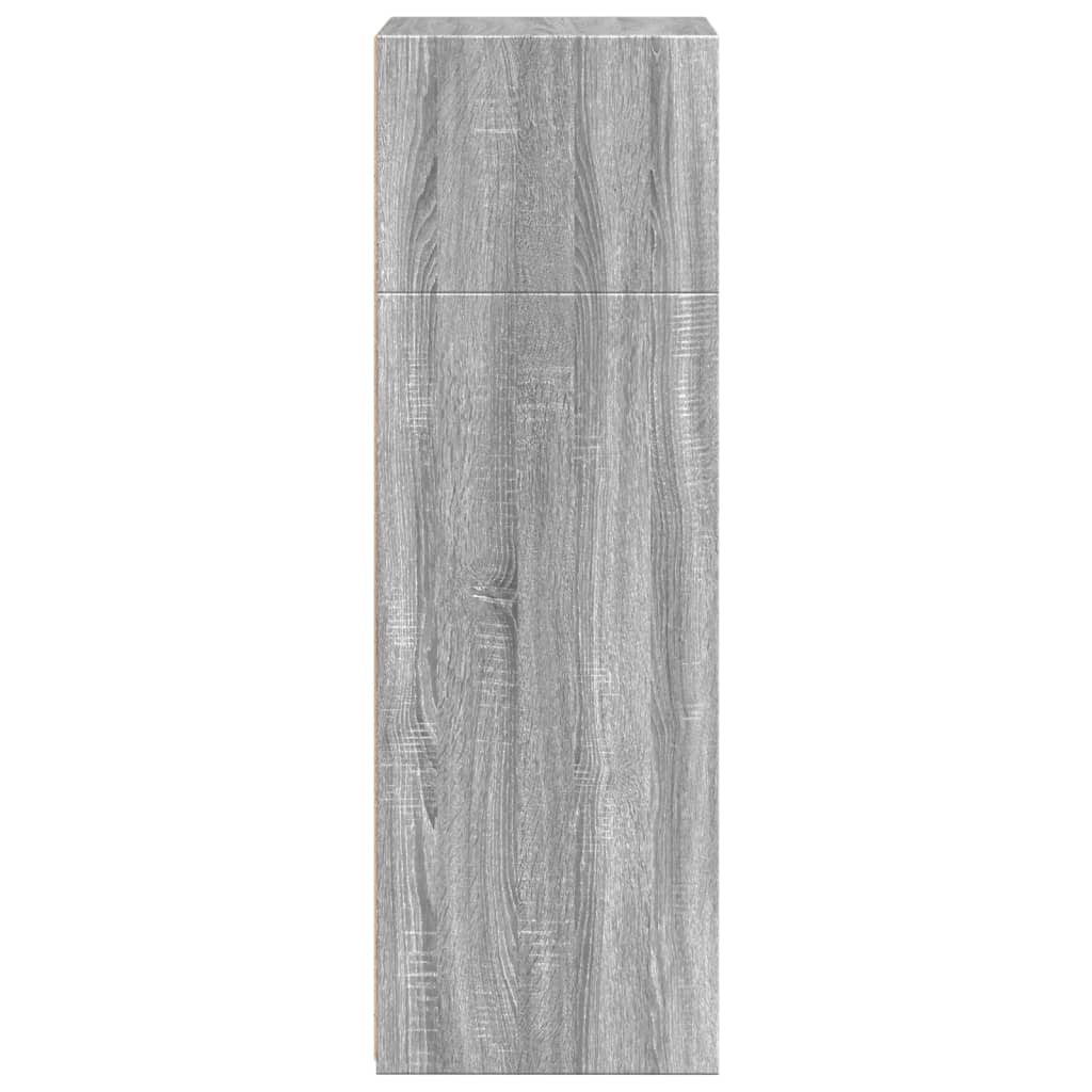 Visoka komoda siva boja hrasta 50x41x124 cm konstruirano drvo