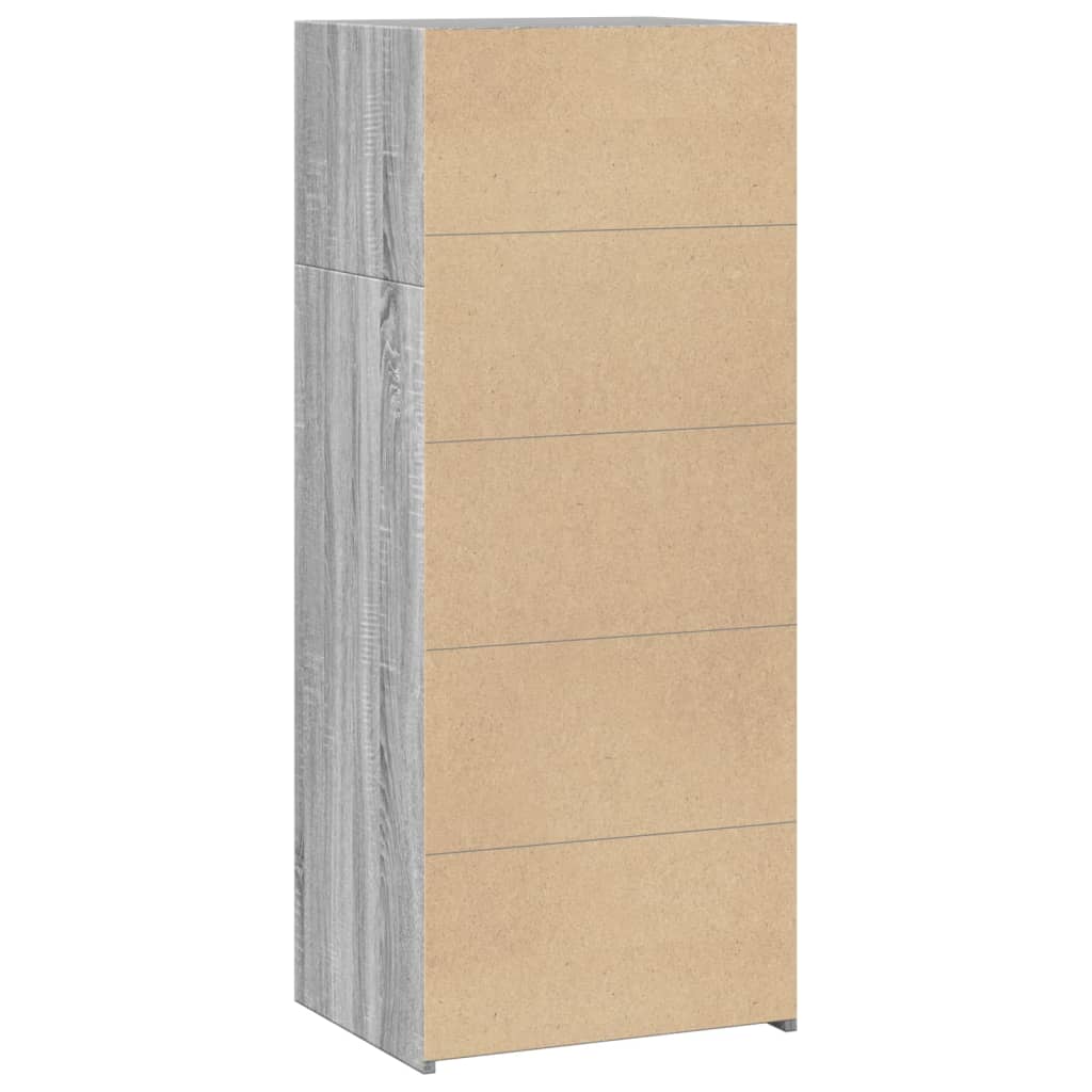 Visoka komoda siva boja hrasta 50x41x124 cm konstruirano drvo