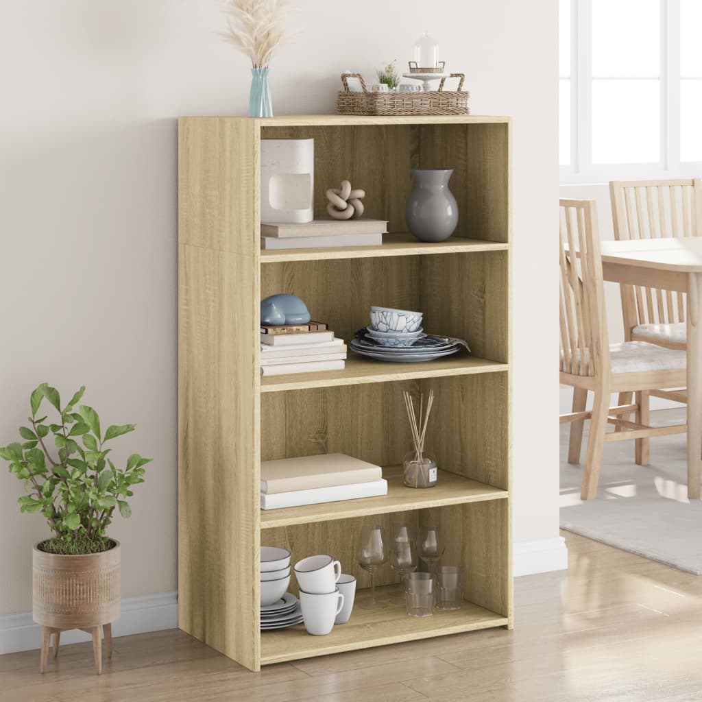 Visoka komoda boje hrasta 70 x 41 x 124 cm konstruirano drvo