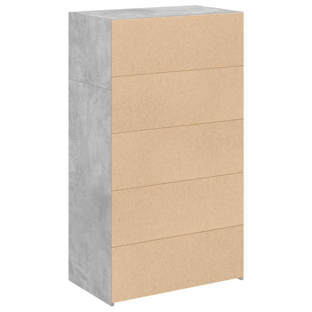 Visoka komoda boje betona 70 x 41 x 124 cm konstruirano drvo