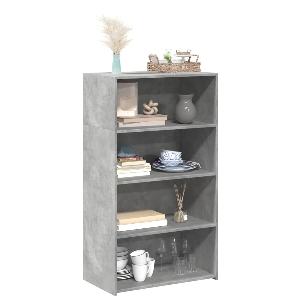 Visoka komoda boje betona 70 x 41 x 124 cm konstruirano drvo