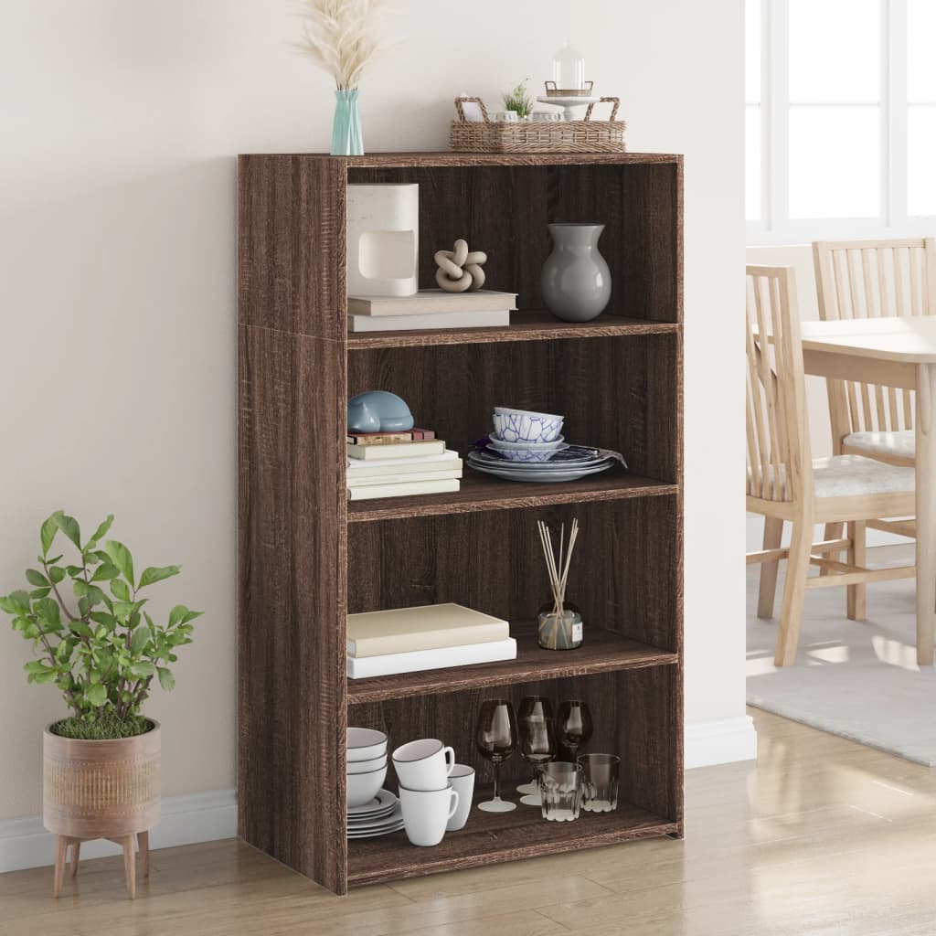 Visoka komoda smeđe boje hrasta 70x41x124 cm konstruirano drvo