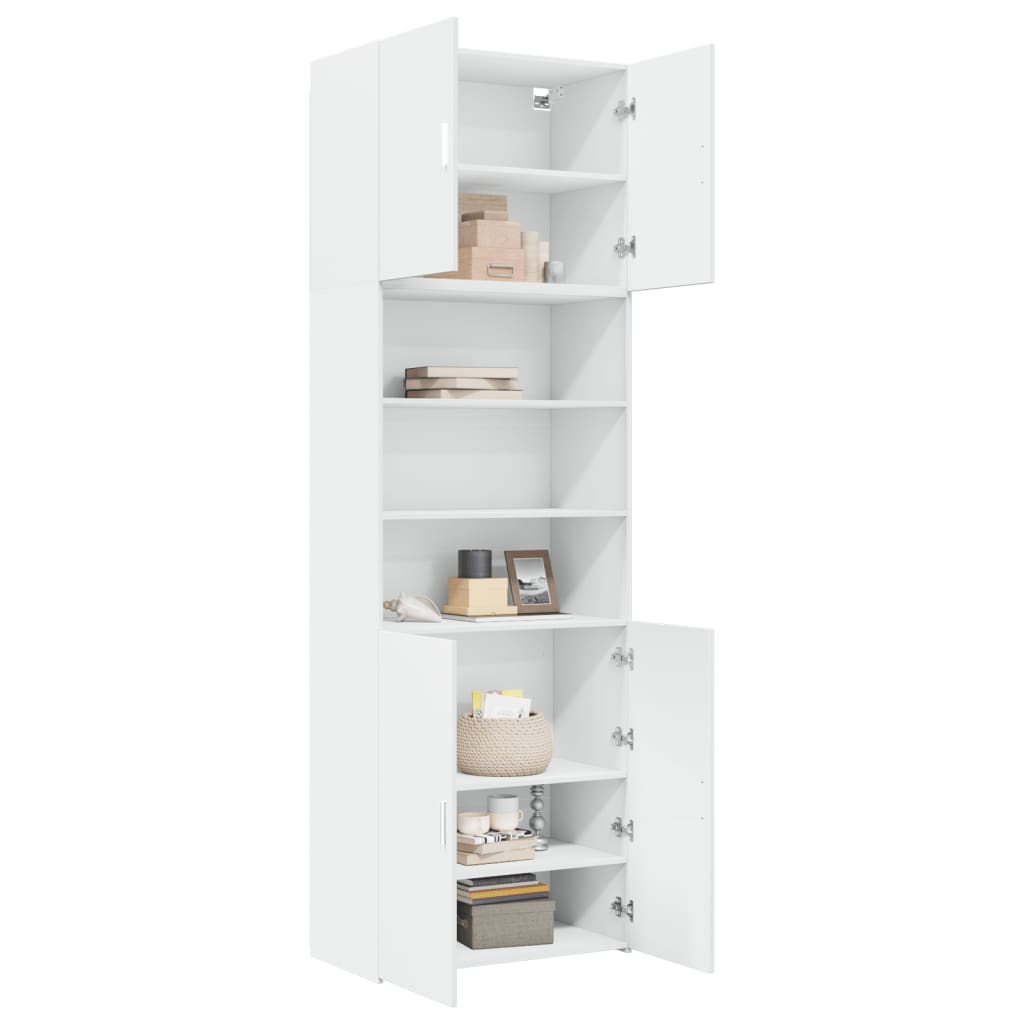 Visoka komoda bijela 80 x 42,5 x 249 cm od konstruiranog drva