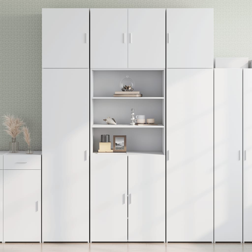 Visoka komoda bijela 80 x 42,5 x 249 cm od konstruiranog drva