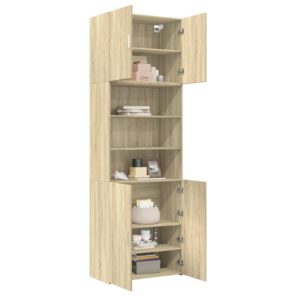 Visoka komoda boja hrasta 80x42,5x249 cm od konstruiranog drva