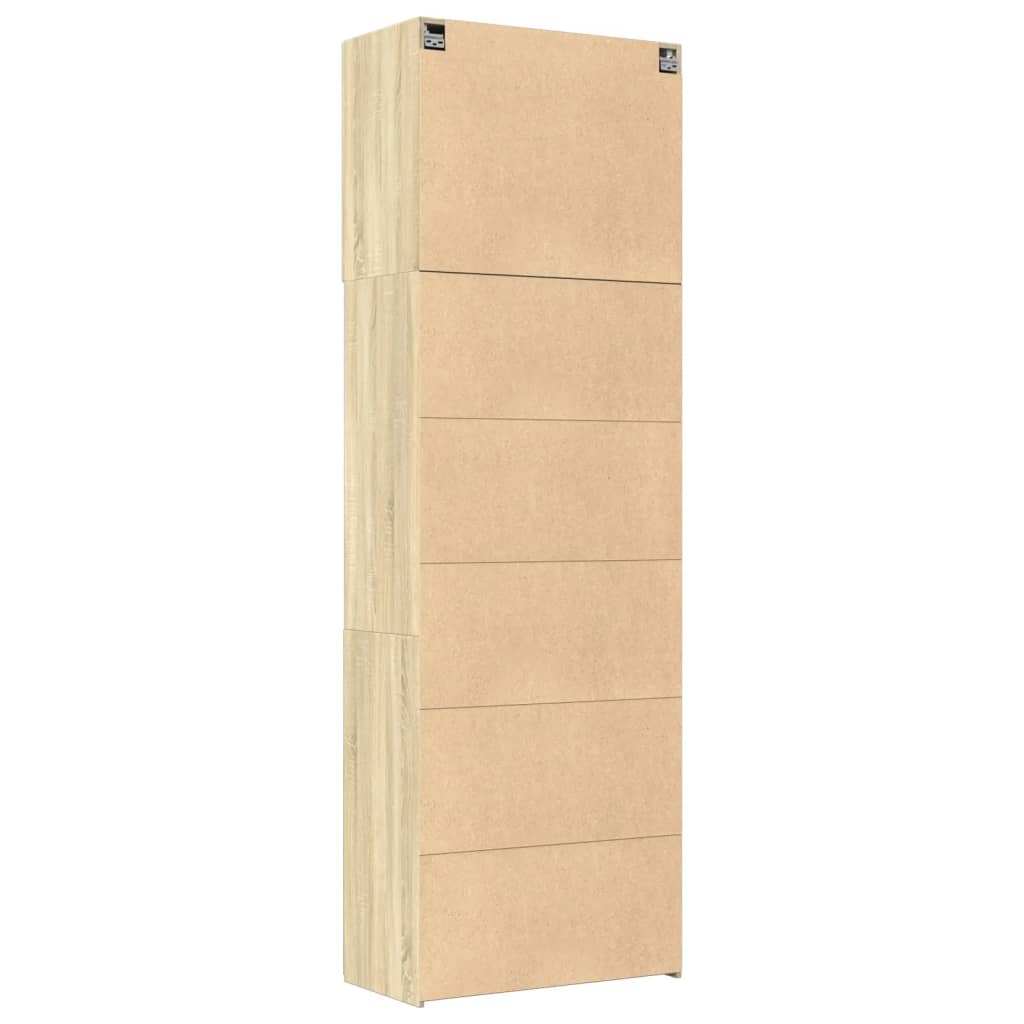 Visoka komoda boja hrasta 80x42,5x249 cm od konstruiranog drva