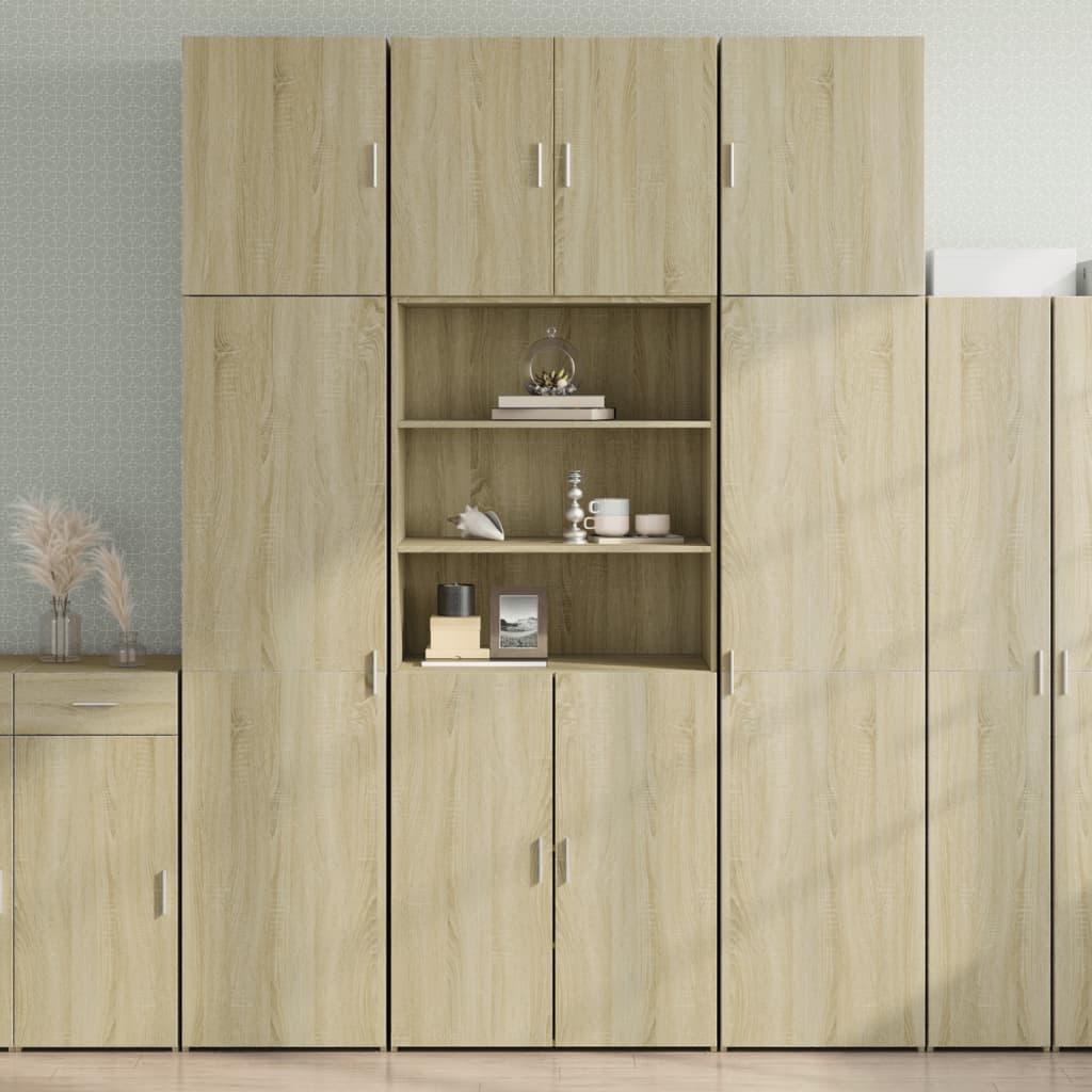 Visoka komoda boja hrasta 80x42,5x249 cm od konstruiranog drva