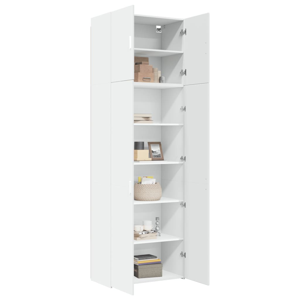 Visoka komoda bijela 80 x 42,5 x 249 cm od konstruiranog drva