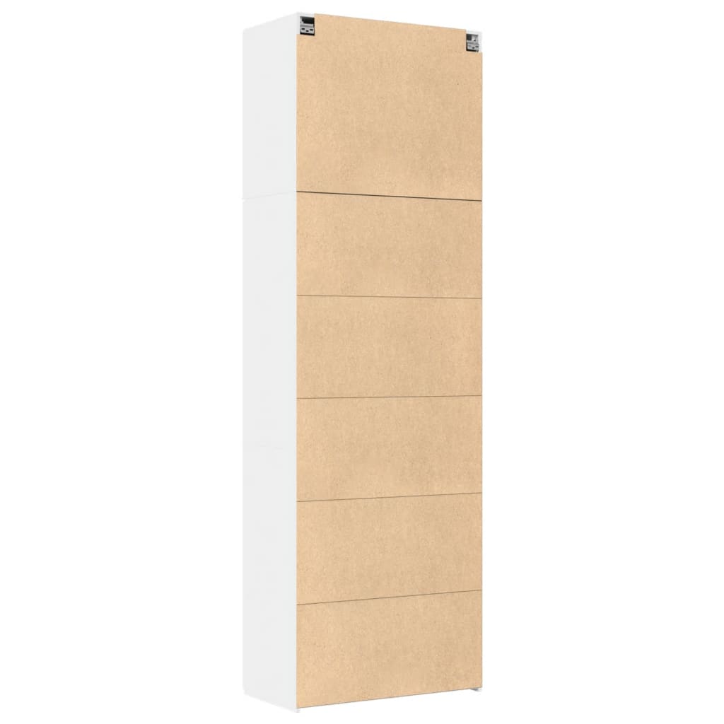 Visoka komoda bijela 80 x 42,5 x 249 cm od konstruiranog drva
