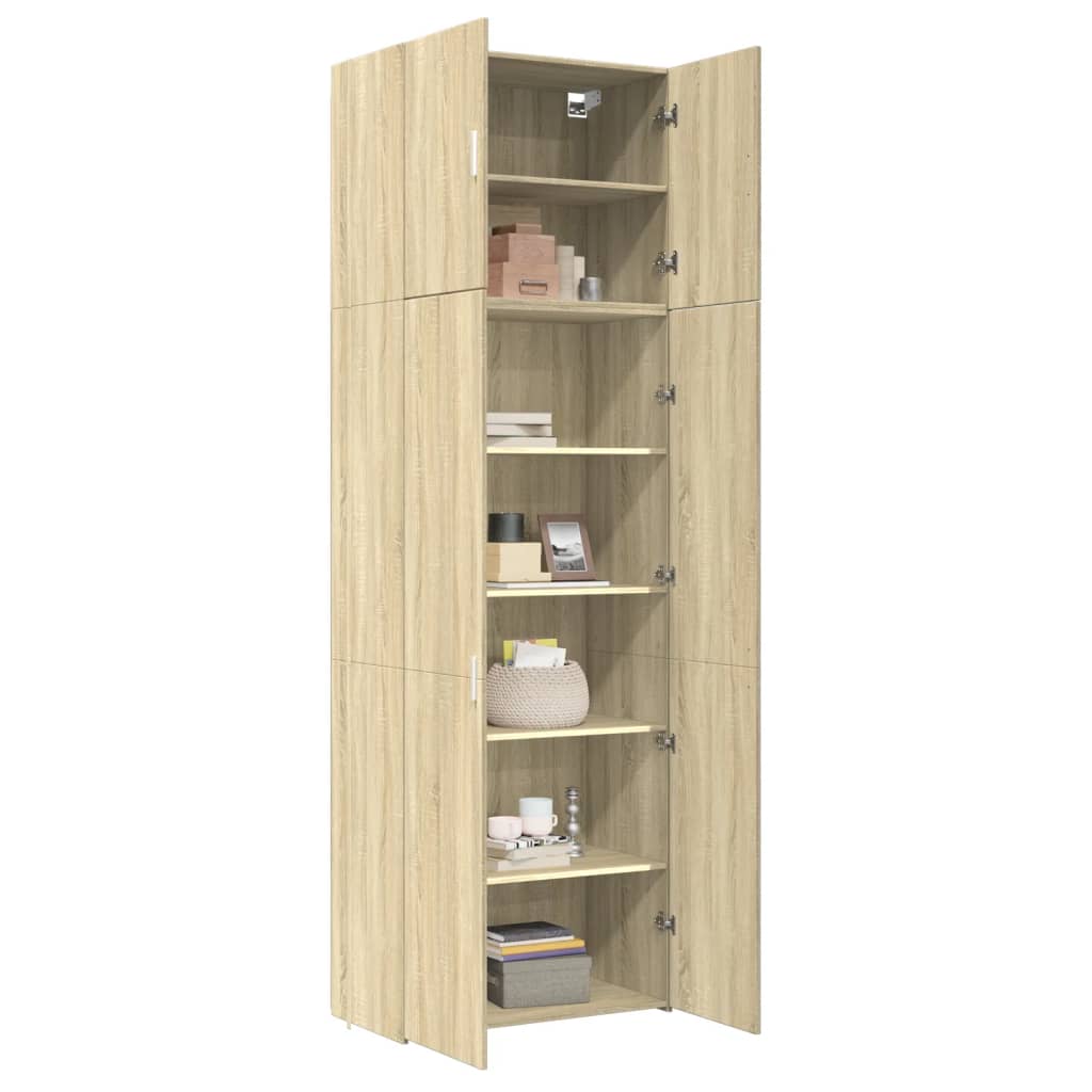 Visoka komoda boja hrasta 80x42,5x249 cm od konstruiranog drva
