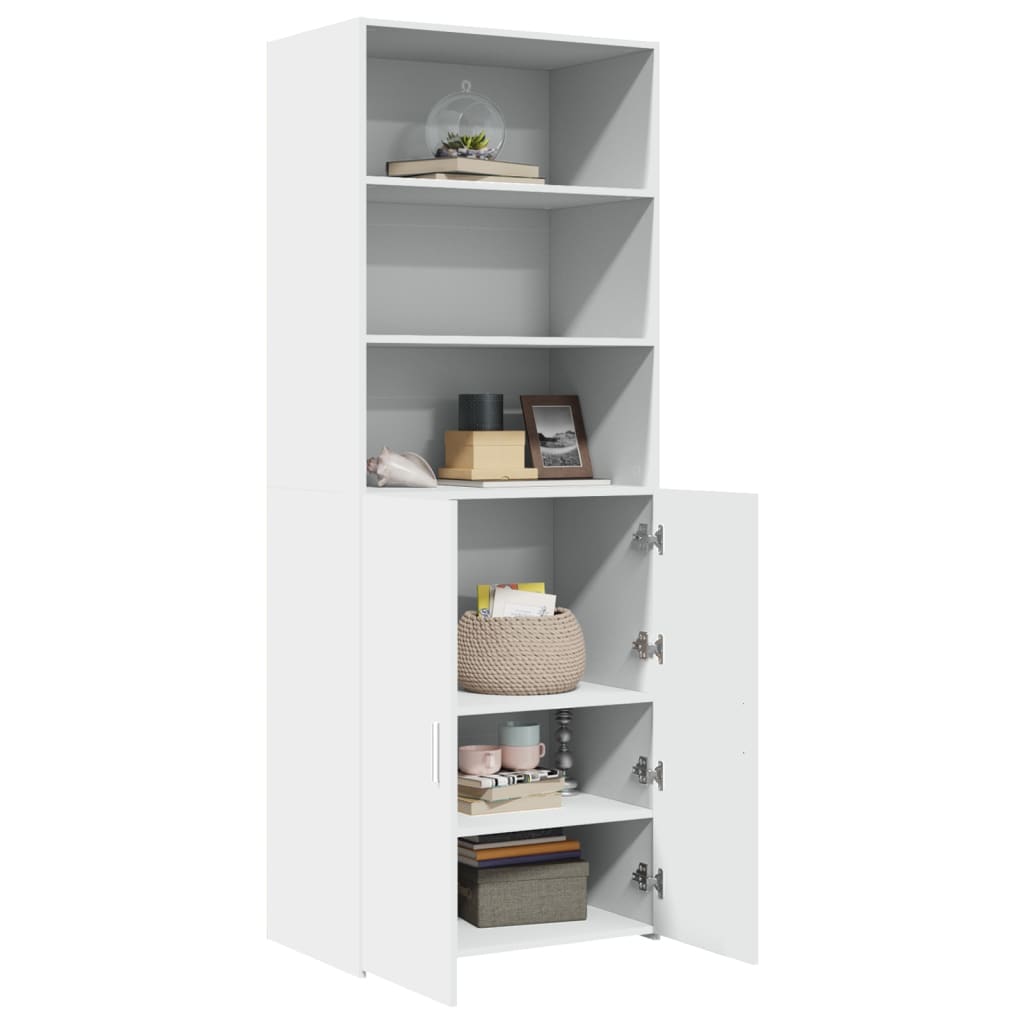 Visoka komoda bijela 70 x 42,5 x 185 cm od konstruiranog drva