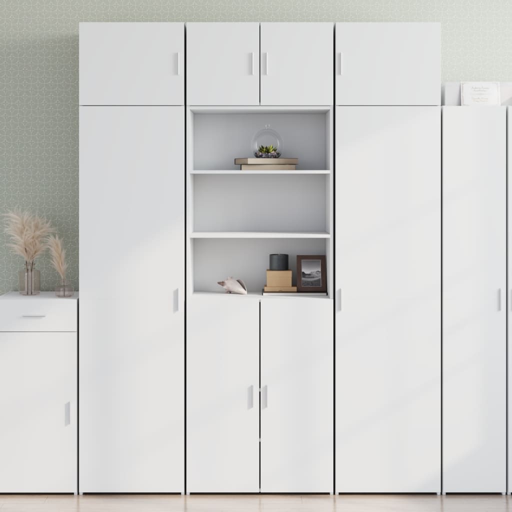 Visoka komoda bijela 70 x 42,5 x 185 cm od konstruiranog drva