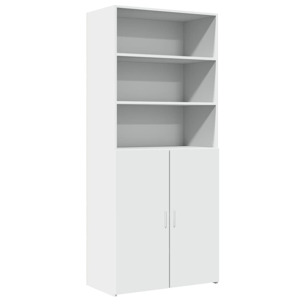 Visoka komoda bijela 80 x 42,5 x 185 cm od konstruiranog drva