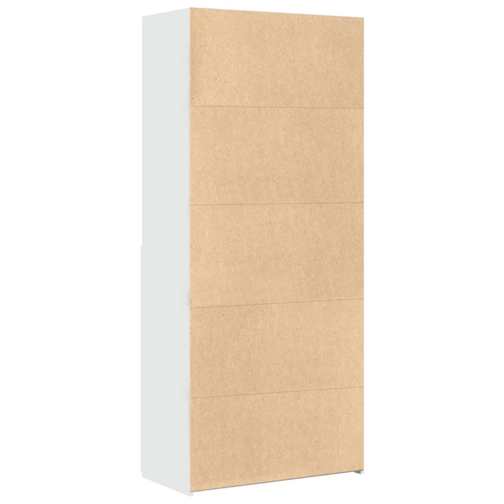 Visoka komoda bijela 80 x 42,5 x 185 cm od konstruiranog drva