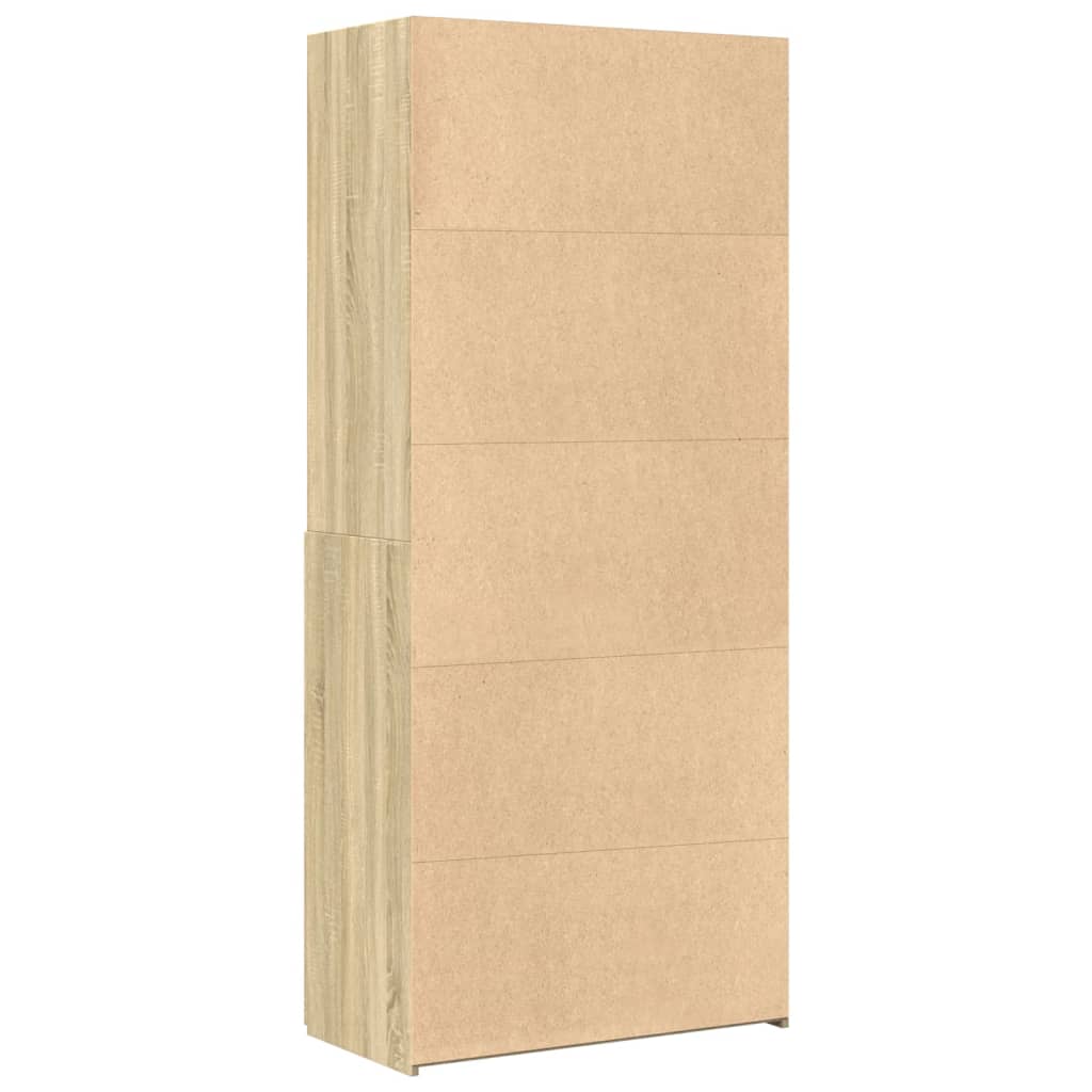 Visoka komoda boja hrasta sonome 80 x 42,5 x 185 cm drvena