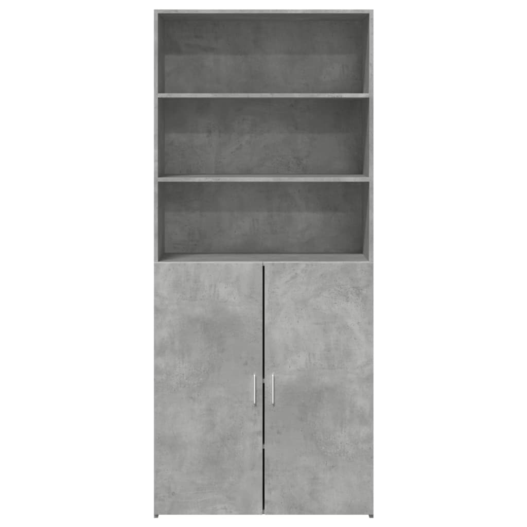Visoka komoda siva boja betona 80 x 42,5 x 185 cm drvena