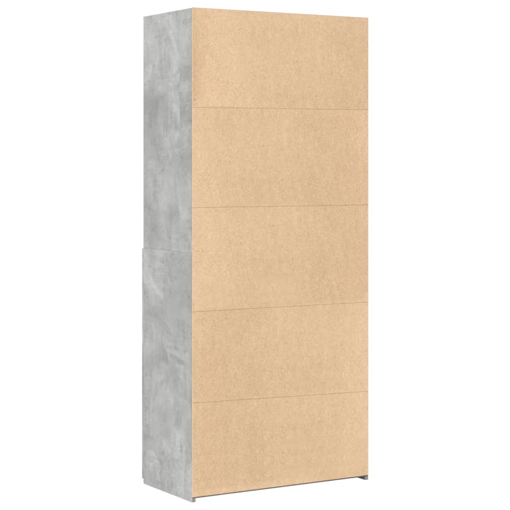 Visoka komoda siva boja betona 80 x 42,5 x 185 cm drvena