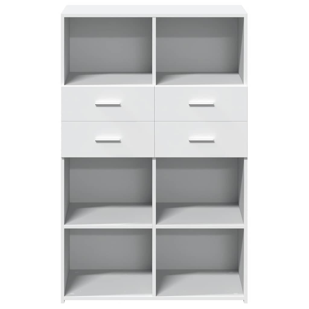 Visoka komoda bijela 80 x 42,5 x 124 cm konstruirano drvo