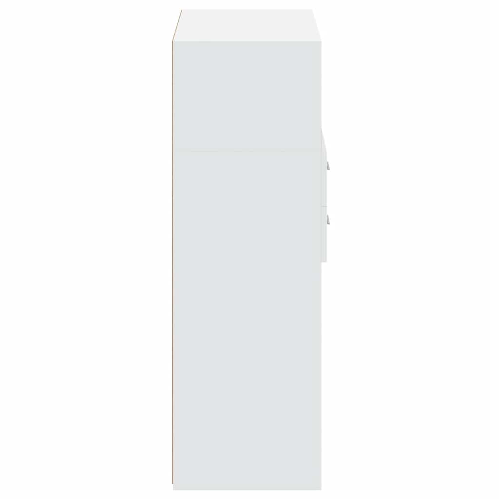 Visoka komoda bijela 80 x 42,5 x 124 cm konstruirano drvo