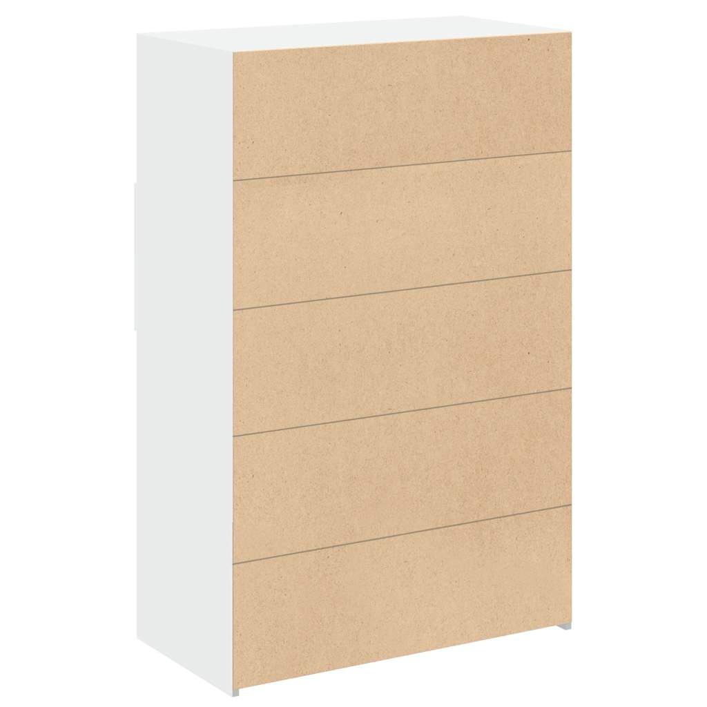 Visoka komoda bijela 80 x 42,5 x 124 cm konstruirano drvo