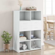 Visoka komoda bijela 80 x 42,5 x 124 cm konstruirano drvo