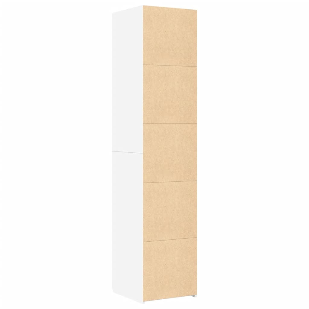 Visoka komoda bijela 40 x 42,5 x 185 cm od konstruiranog drva