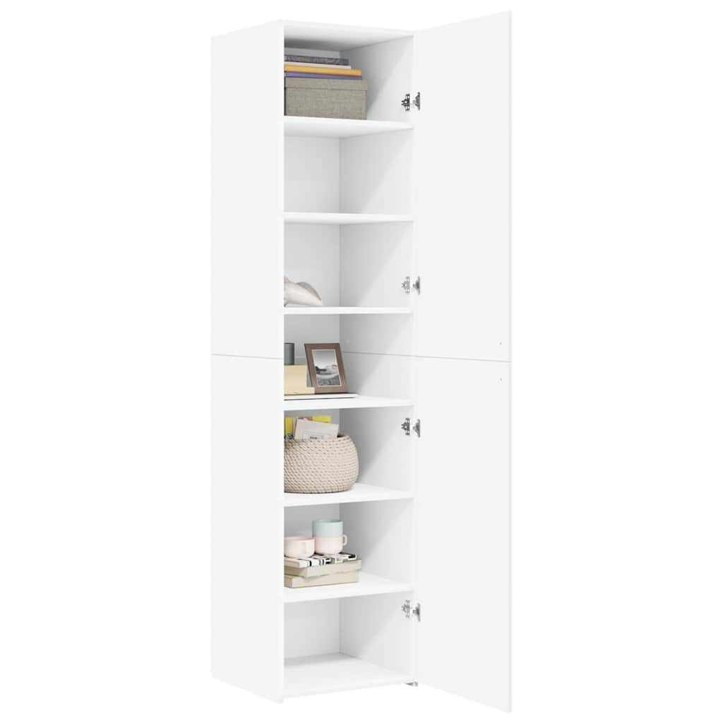 Visoka komoda bijela 45x42,5x185 cm od konstruiranog drva