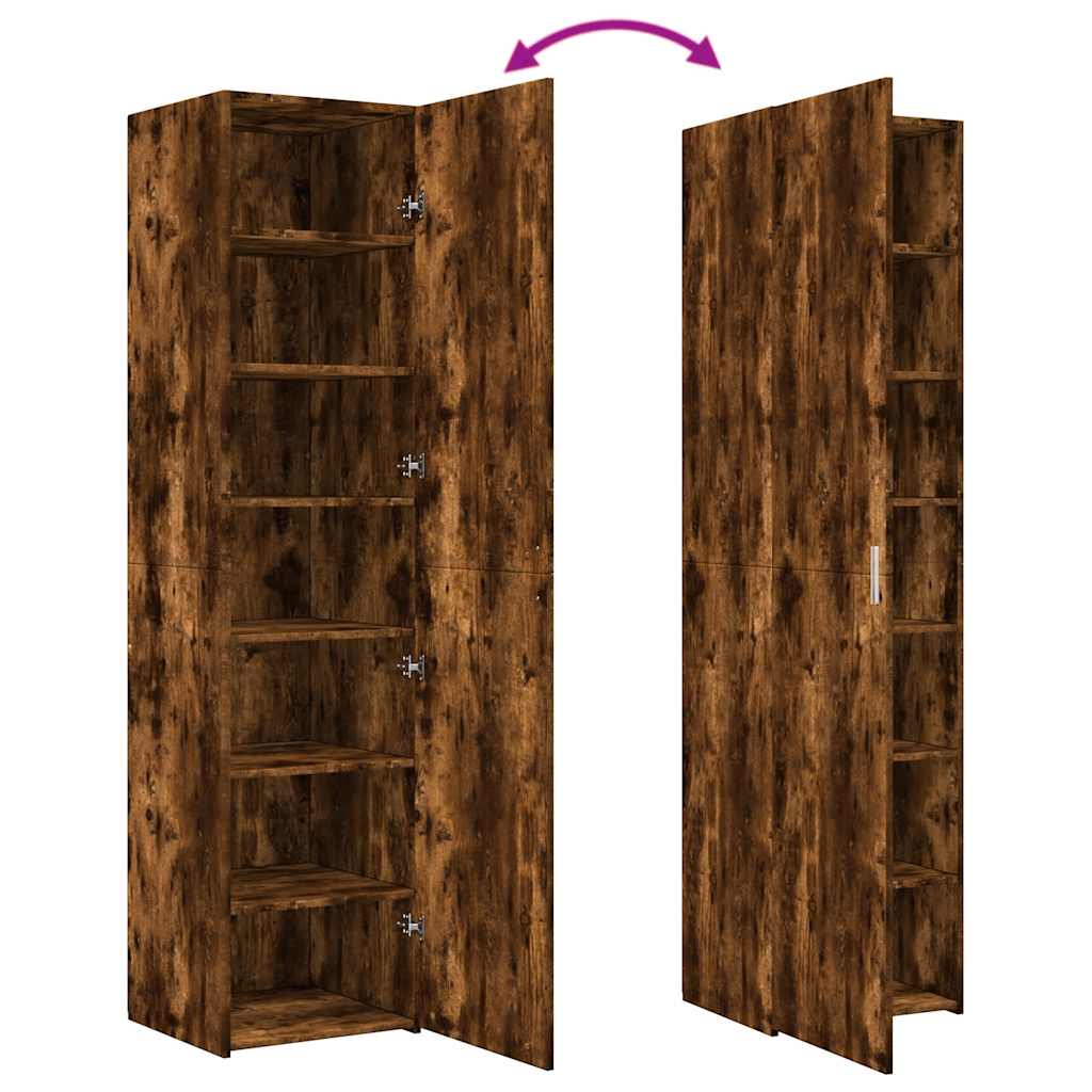 Visoka komoda dimljeni hrast 45x42,5x185 cm konstruirano drvo