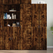 Visoka komoda dimljeni hrast 45x42,5x185 cm konstruirano drvo