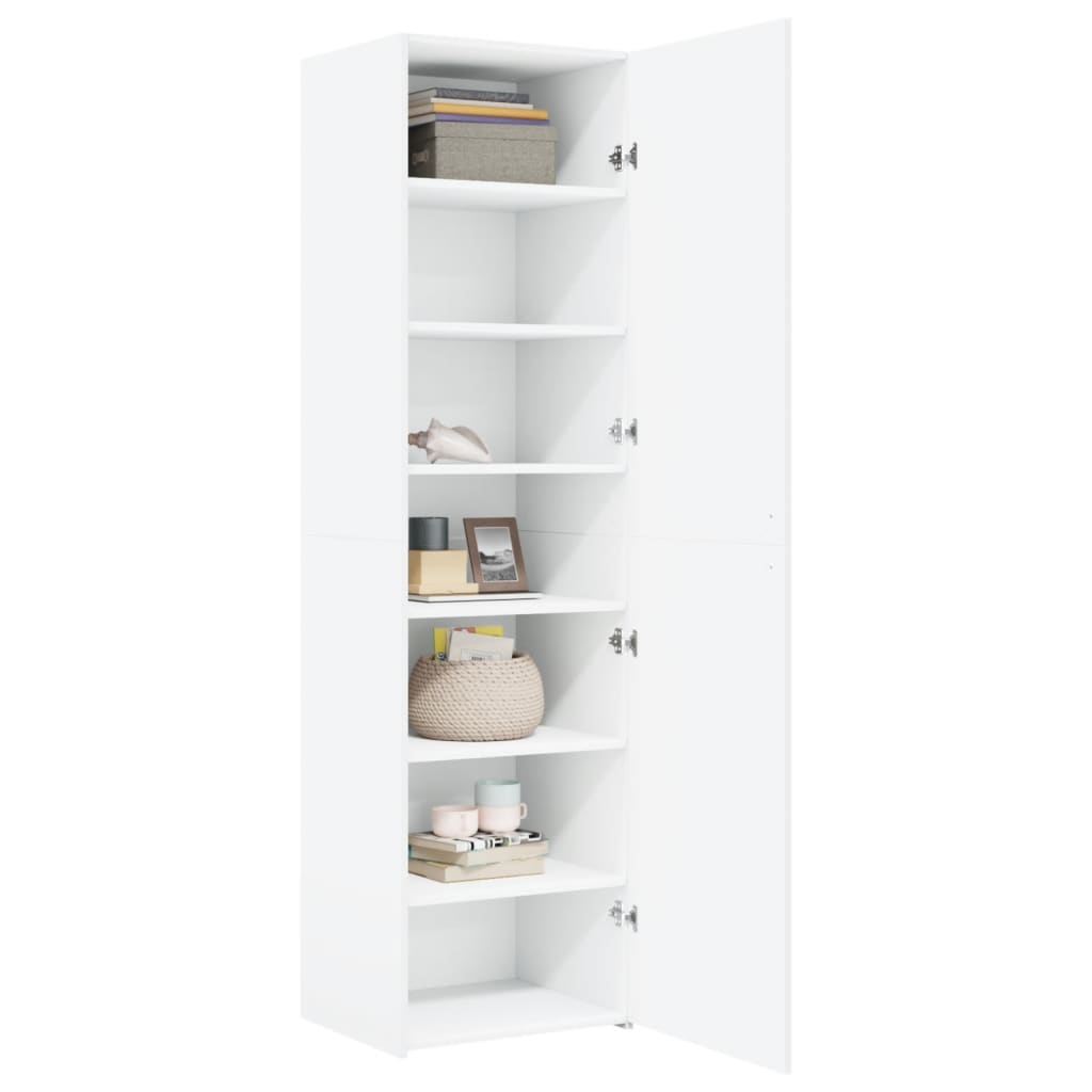 Visoka komoda bijela 50x42,5x185 cm od konstruiranog drva