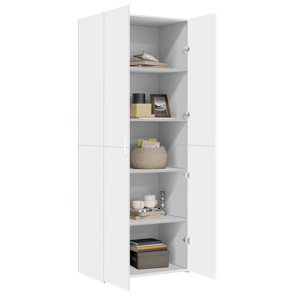 Visoka komoda bijela 70 x 42,5 x 185 cm od konstruiranog drva