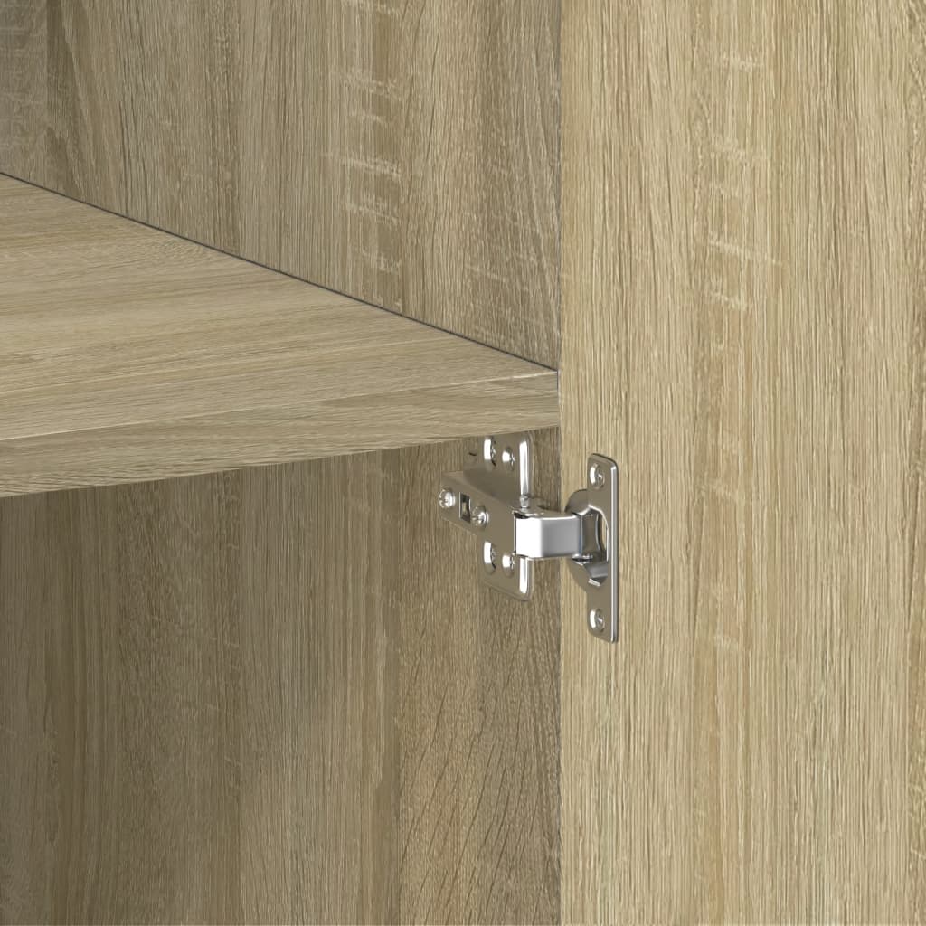 Visoka komoda boja hrasta sonome 80 x 42,5 x 185 cm drvena
