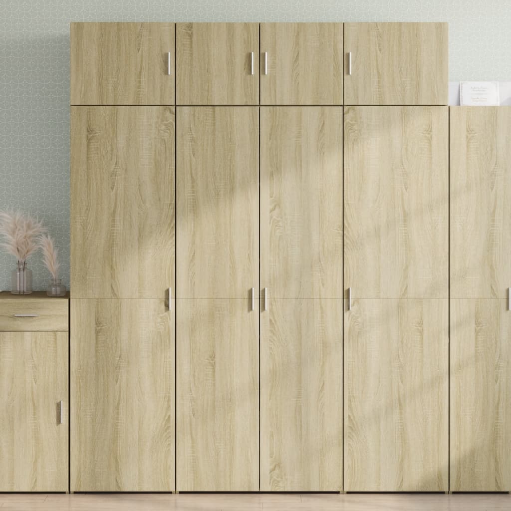 Visoka komoda boja hrasta sonome 80 x 42,5 x 185 cm drvena