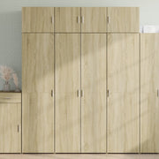 Visoka komoda boja hrasta sonome 80 x 42,5 x 185 cm drvena