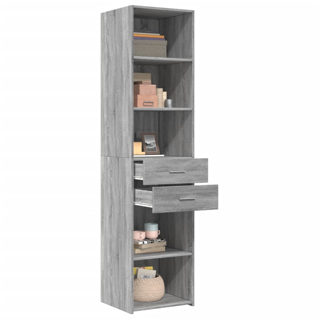 Visoka komoda siva sonome 45x42,5x185 cm od konstruiranog drva