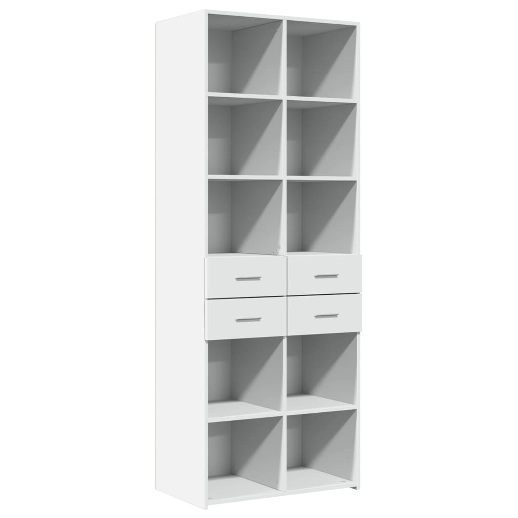 Visoka komoda bijela 70 x 42,5 x 185 cm od konstruiranog drva