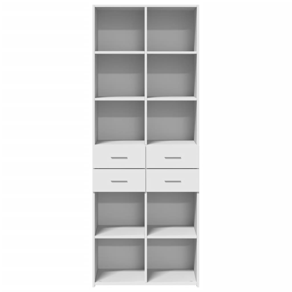 Visoka komoda bijela 70 x 42,5 x 185 cm od konstruiranog drva