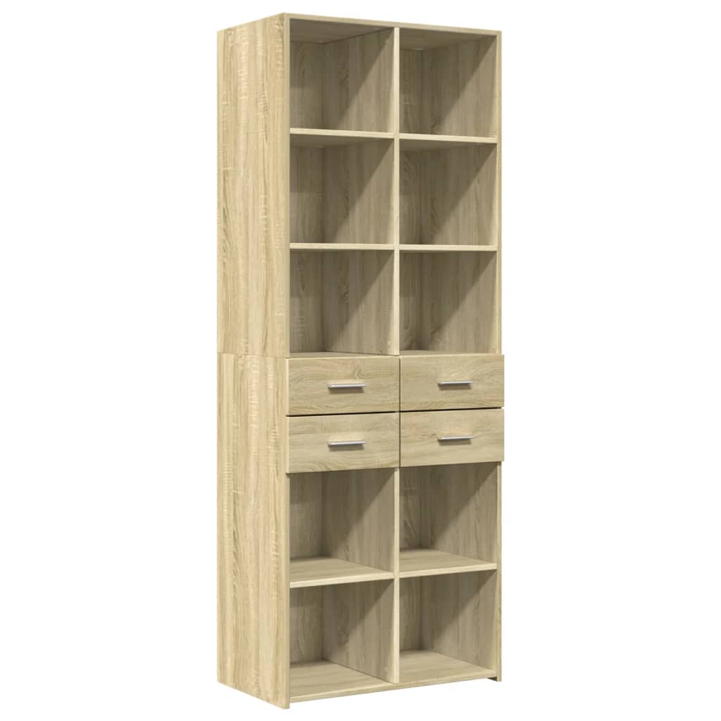 Visoka komoda boja hrasta 70x42,5x185 cm od konstruiranog drva
