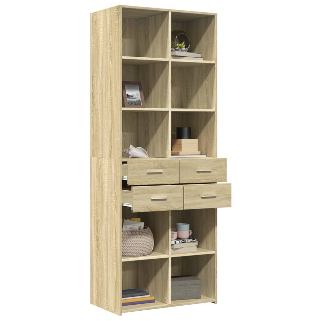 Visoka komoda boja hrasta 70x42,5x185 cm od konstruiranog drva