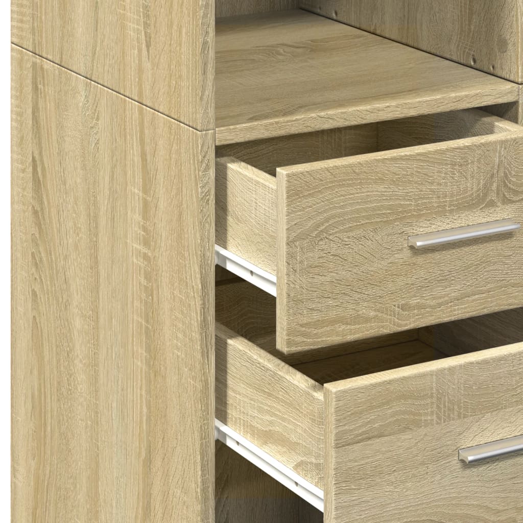 Visoka komoda boja hrasta 70x42,5x185 cm od konstruiranog drva