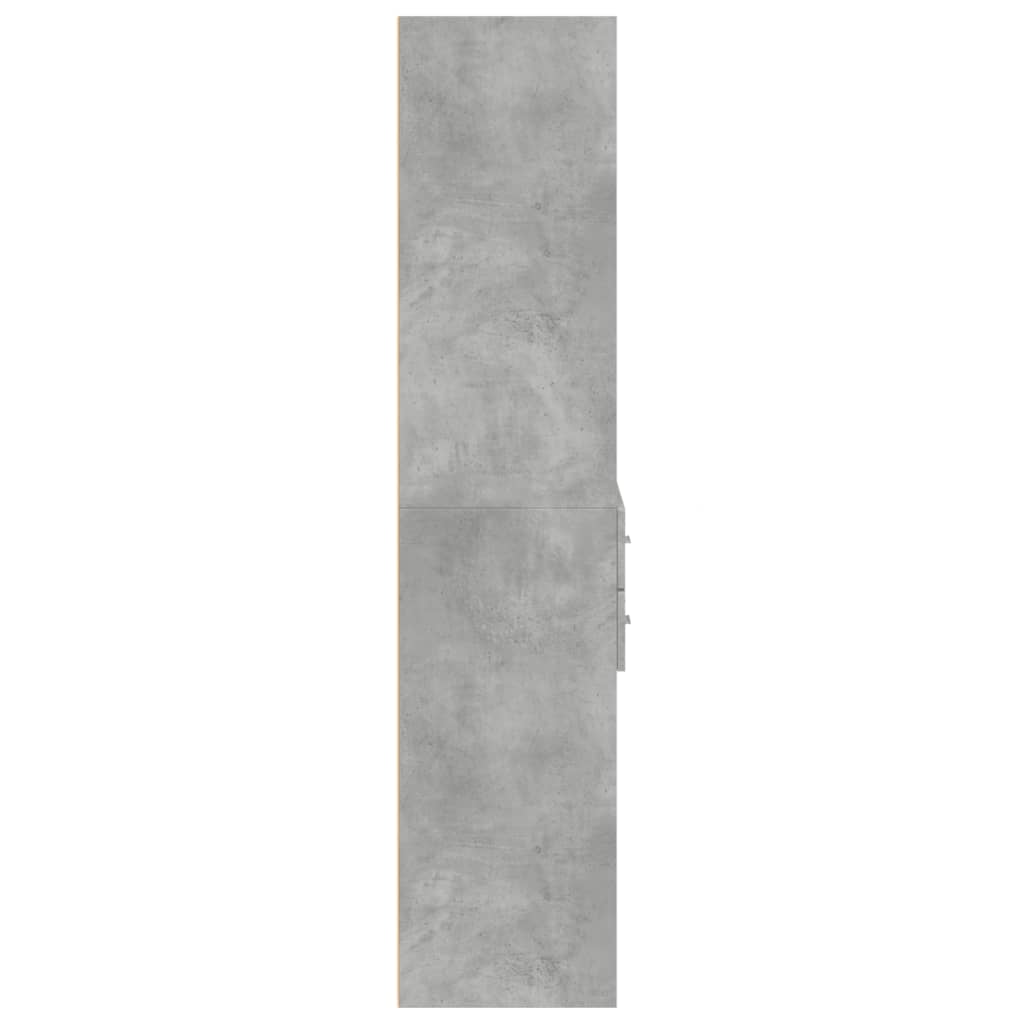 Visoka komoda boja betona 70x42,5x185 cm od konstruiranog drva