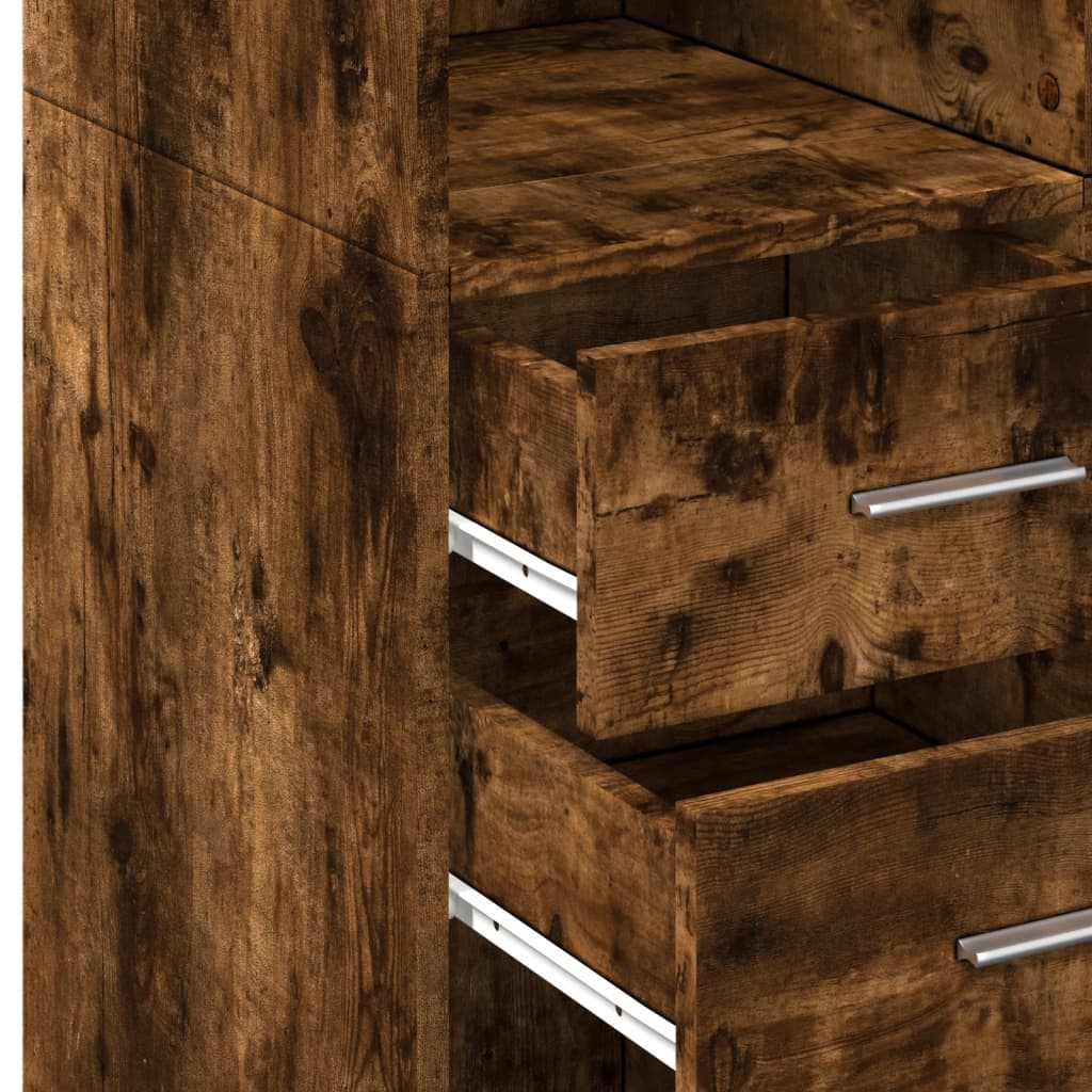 Visoka komoda boja hrasta 70x42,5x185 cm od konstruiranog drva